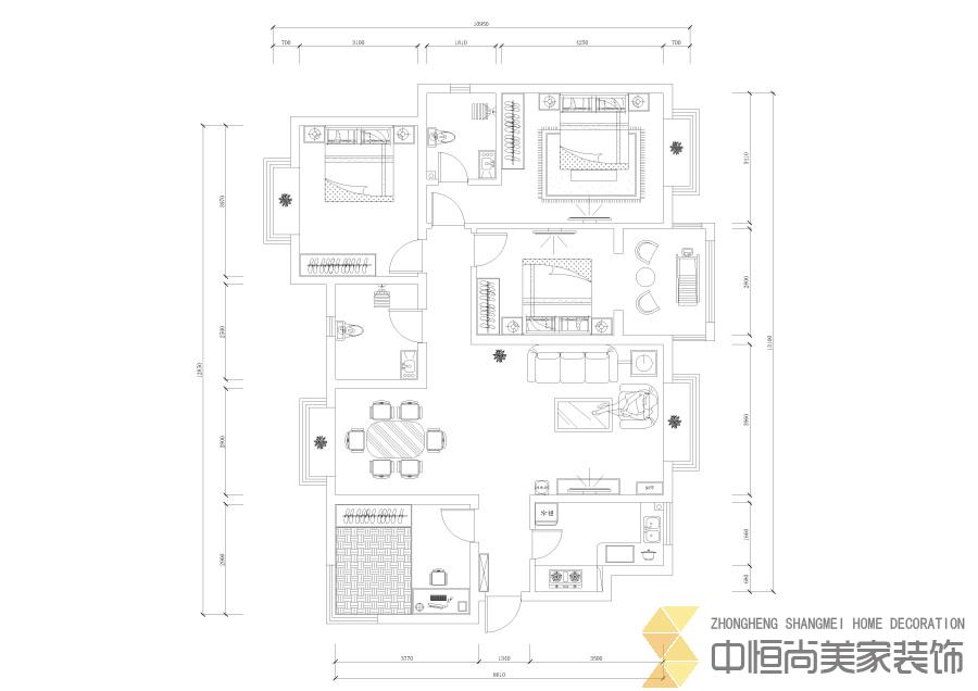 西安,西安家裝,西安家裝設(shè)計(jì),西安小戶型設(shè)計(jì)公司,裝修案例東晉桃園 效果圖